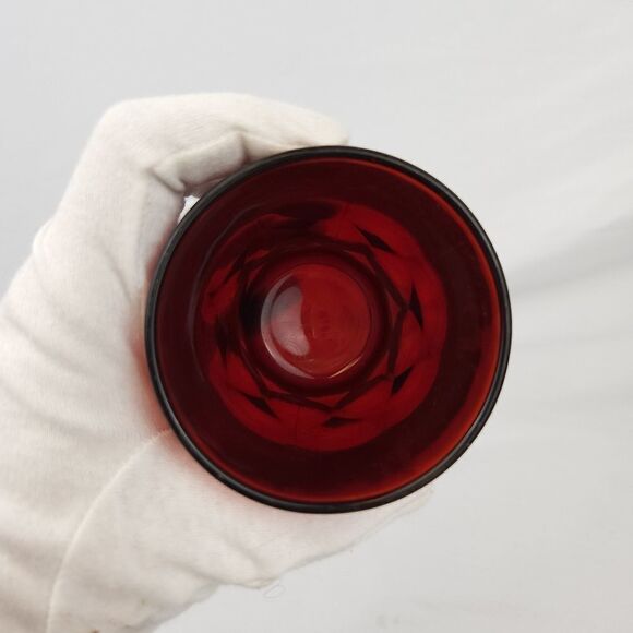 Vintage Anchor Hocking Ruby Red Depression Glass Drinking Tumbler Set of 4 - Picture 5 of 8